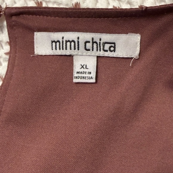 Mimi Chica Smocked Surplice Mini Dress XL Mauve - Picture 4 of 7